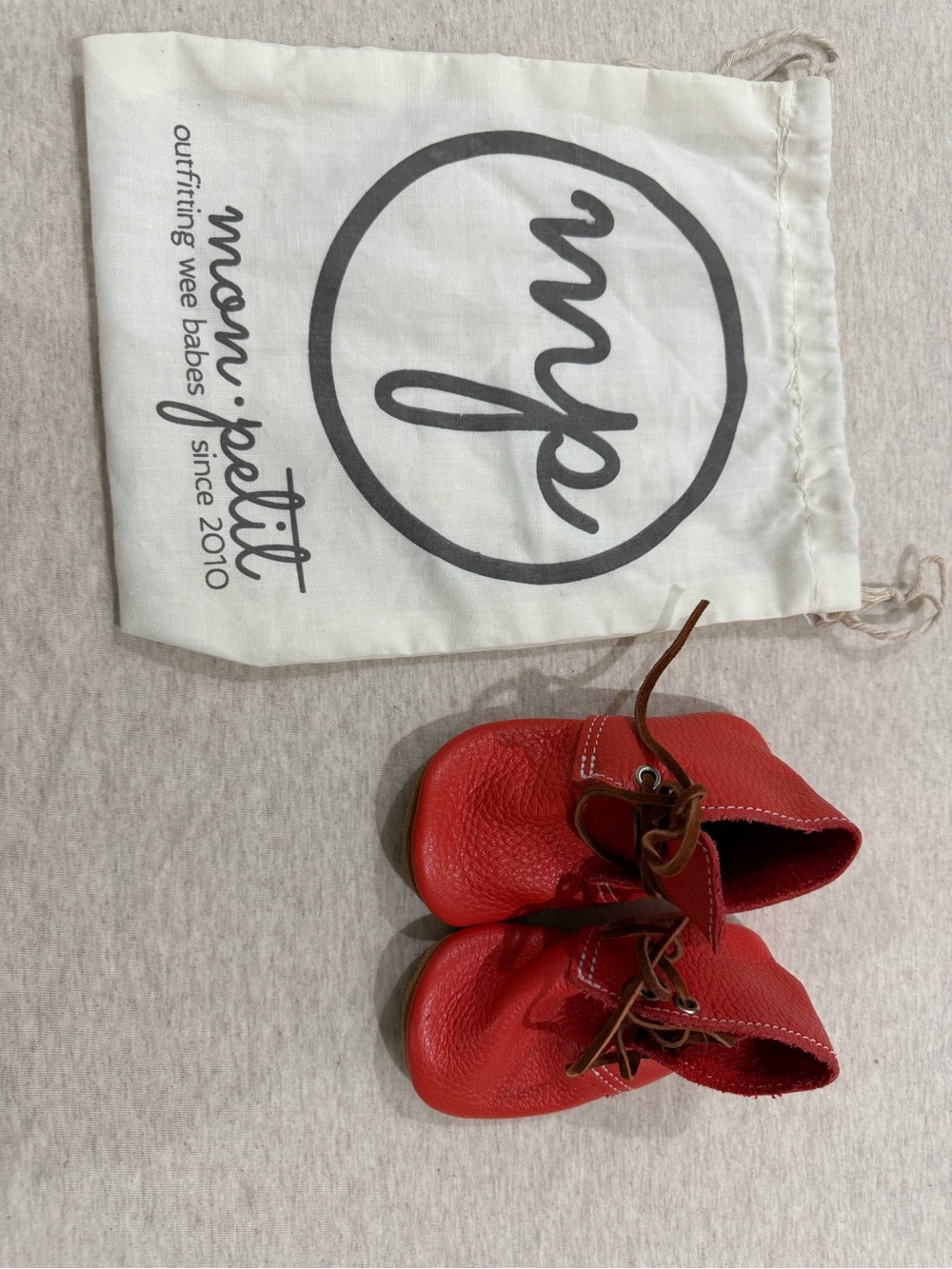 Mon Petit Red Leather Baby Shoes - Kids